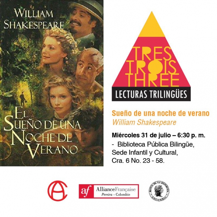 Tres trois three – Lecturas trilingües - Cineclub Colombo Americano